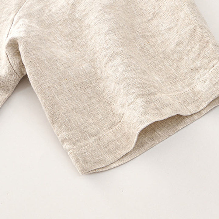 Camicia da uomo in lino con tasche e bottoni, a maniche corte , Buddha Stones - image 6