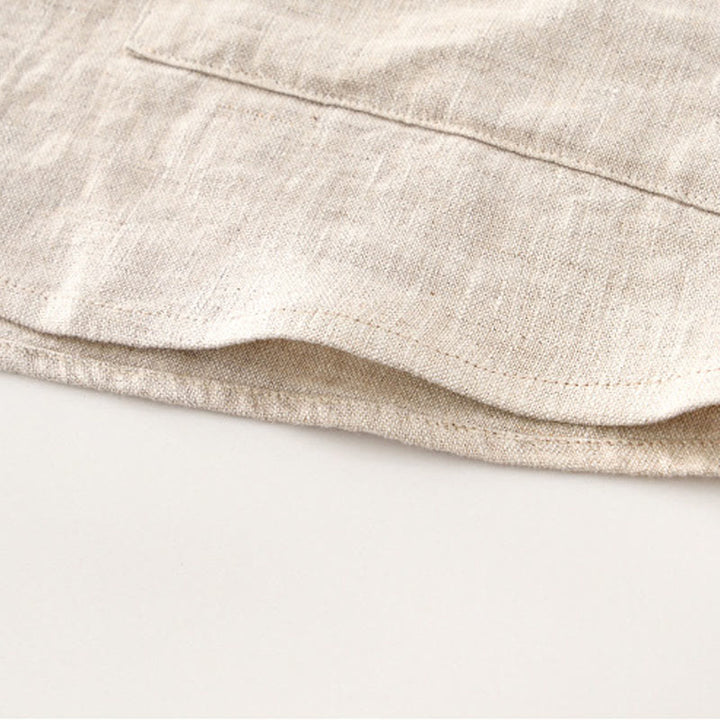 Camicia da uomo in lino con tasche e bottoni, a maniche corte , Buddha Stones - image 7