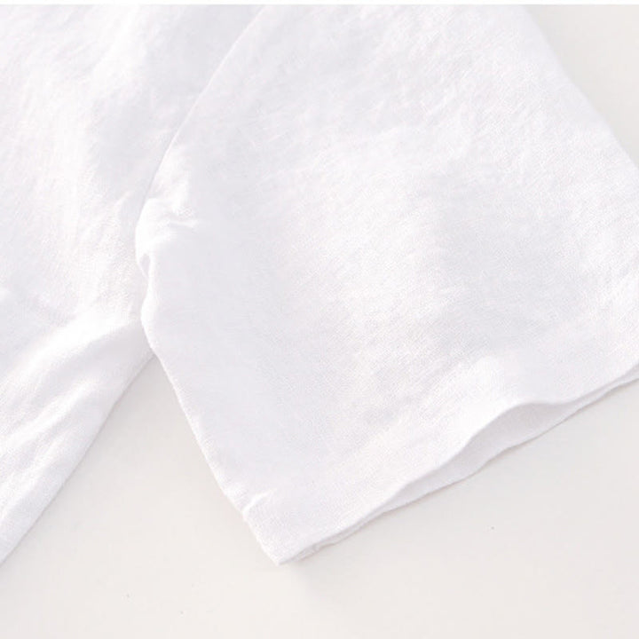 Camicia da uomo in lino con tasche e bottoni, a maniche corte , Buddha Stones - image 11