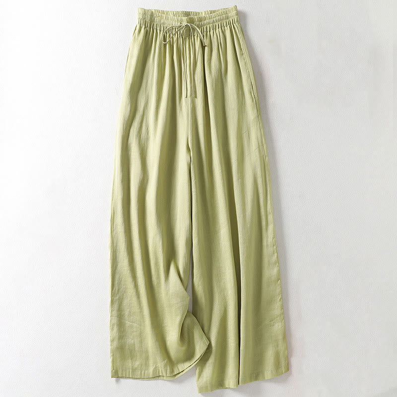 Pantaloni larghi da donna in cotone e lino con coulisse, alla caviglia, casual, con tasche , Buddha Stones - Melata - US8-10, UK/AU12-14, EU40-42 (2XL) - image 14