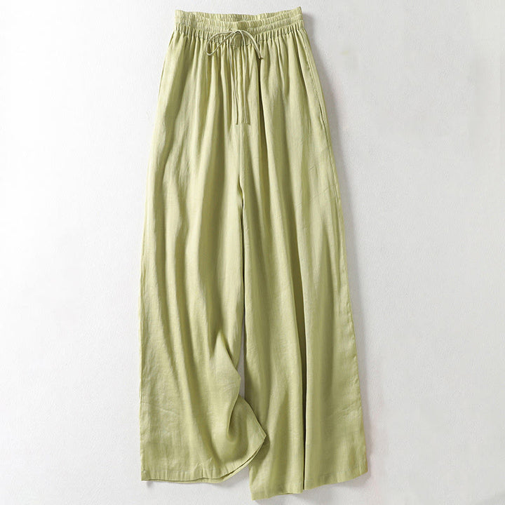 Pantaloni larghi da donna in cotone e lino con coulisse, alla caviglia, casual, con tasche , Buddha Stones - Melata - US8-10, UK/AU12-14, EU40-42 (2XL) - image 14