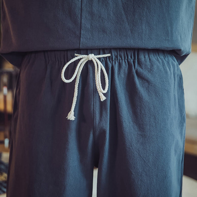 Set di 2 pezzi di stoffa per meditazione da uomo, con camicia in cotone e pantaloni alla caviglia con tasche, motivo Buddha Stones - image 46