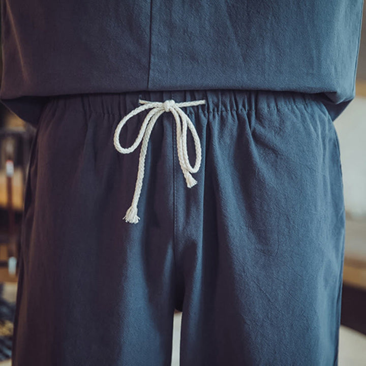 Set di 2 pezzi di stoffa per meditazione da uomo, con camicia in cotone e pantaloni alla caviglia con tasche, motivo Buddha Stones - image 46