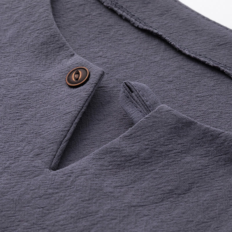 Set di 2 pezzi Buddha Stones, caratteri cinesi, gru, camicia in cotone, pantaloni con tasche, panno da meditazione per uomo - image 21