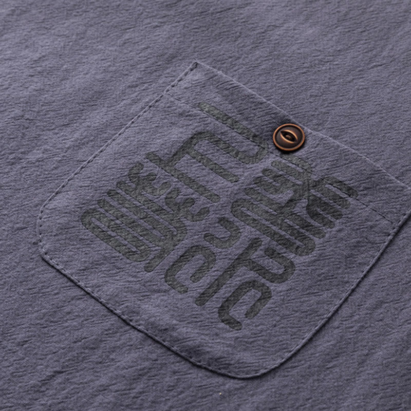 Set di 2 pezzi Buddha Stones, caratteri cinesi, gru, camicia in cotone, pantaloni con tasche, panno da meditazione per uomo - image 20