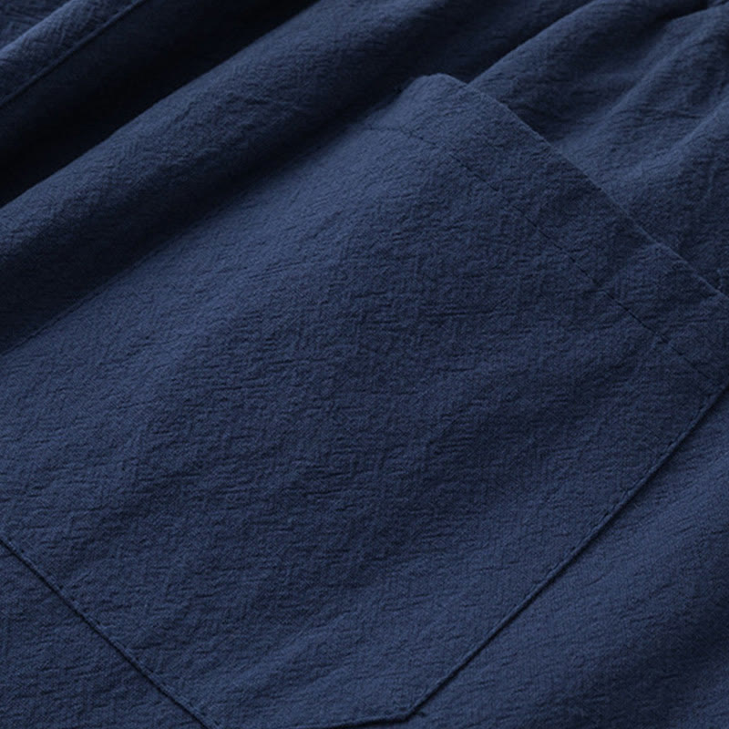 Set di 2 pezzi Buddha Stones, caratteri cinesi, gru, camicia in cotone, pantaloni con tasche, panno da meditazione per uomo - image 13