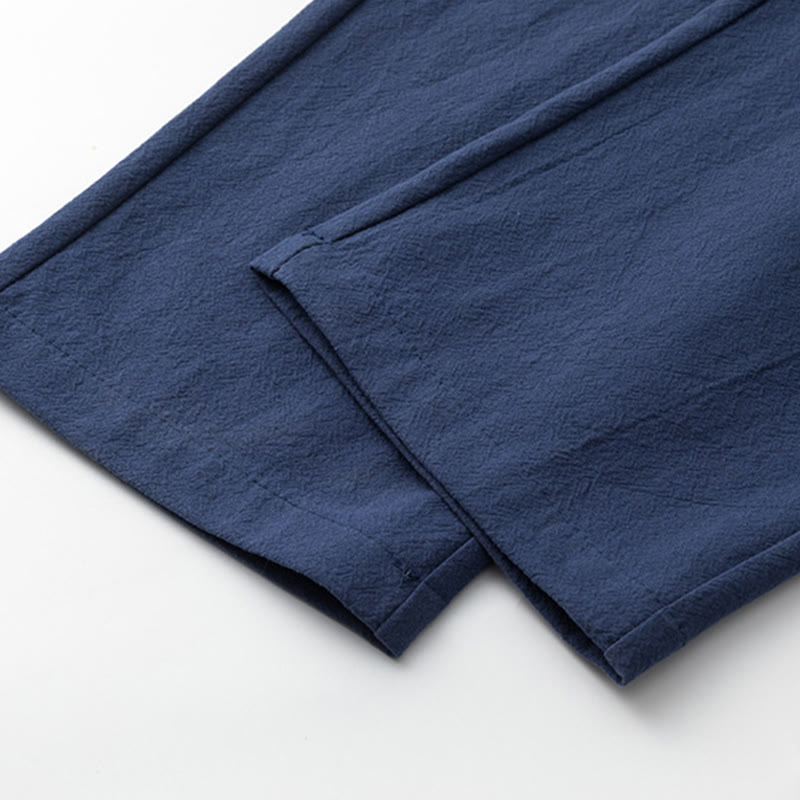 Set di 2 pezzi Buddha Stones, caratteri cinesi, gru, camicia in cotone, pantaloni con tasche, panno da meditazione per uomo - image 14