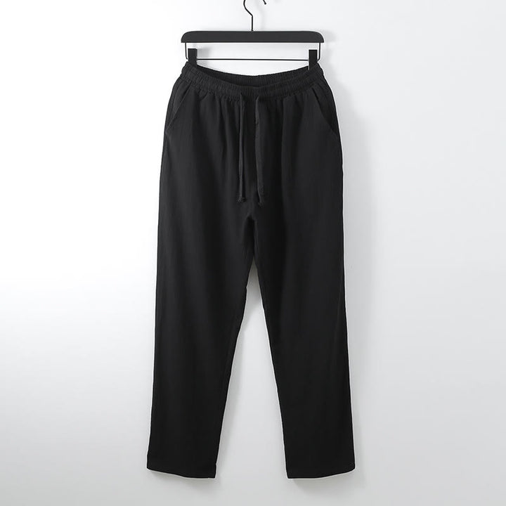 Set di 2 pezzi con pantaloni kimono in cotone e lino con lacci e tasche, ideale per la meditazione maschile, con motivo Buddha Stones. - image 8