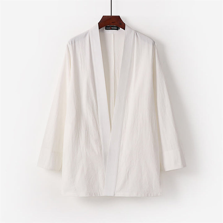 Set di 2 pezzi di kimono in cotone Buddha Stones, pantaloni alla caviglia, set di stoffa per meditazione da uomo - image 3