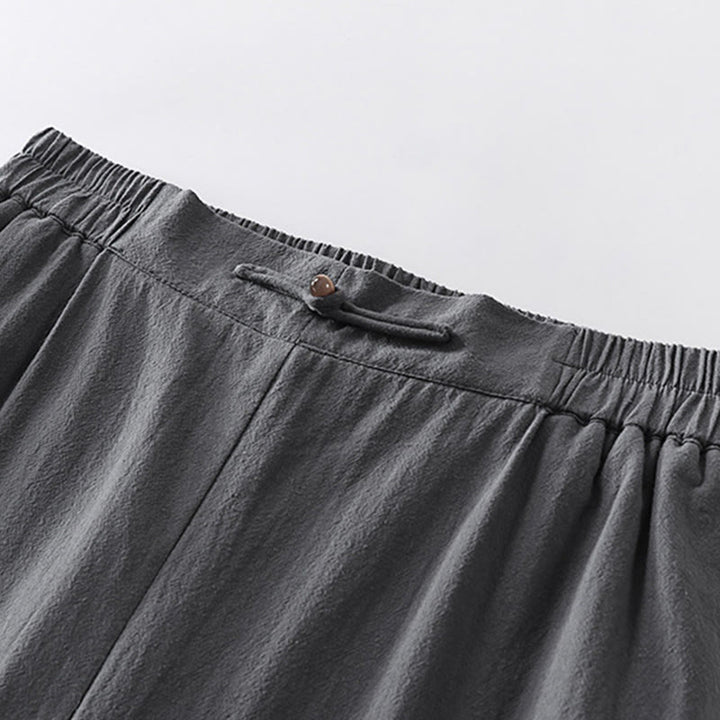 Set di 2 pezzi Buddha Stones, camicia a maniche corte in cotone con scollo a V e pantaloni con tasche, in tessuto per meditazione da uomo - image 12