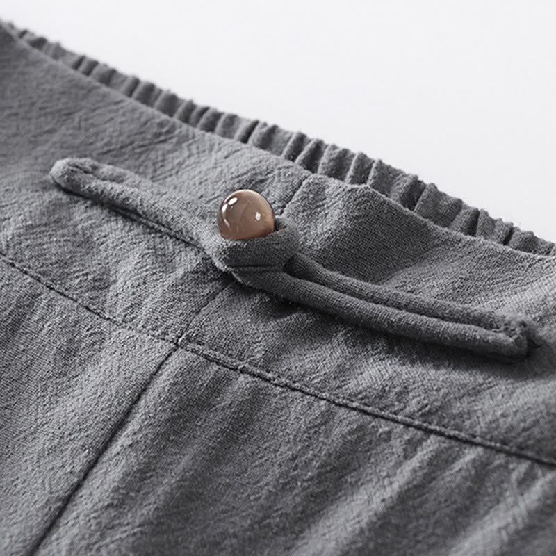 Set di 2 pezzi Buddha Stones, camicia a maniche corte in cotone con scollo a V e pantaloni con tasche, in tessuto per meditazione da uomo - image 14