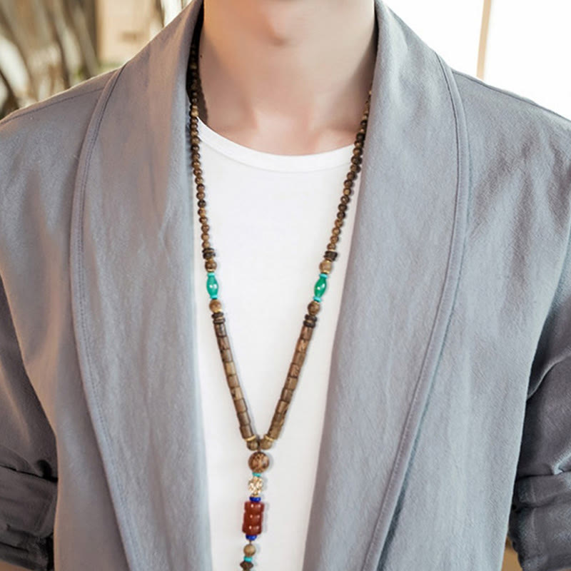 Giacca da uomo in cotone con risvolto semplice vintage Buddha Stones e apertura frontale - image 12