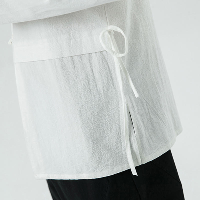 Buddha Stones Camicia da uomo a maniche lunghe in cotone con bottoni a rana cinesi d'epoca - image 10