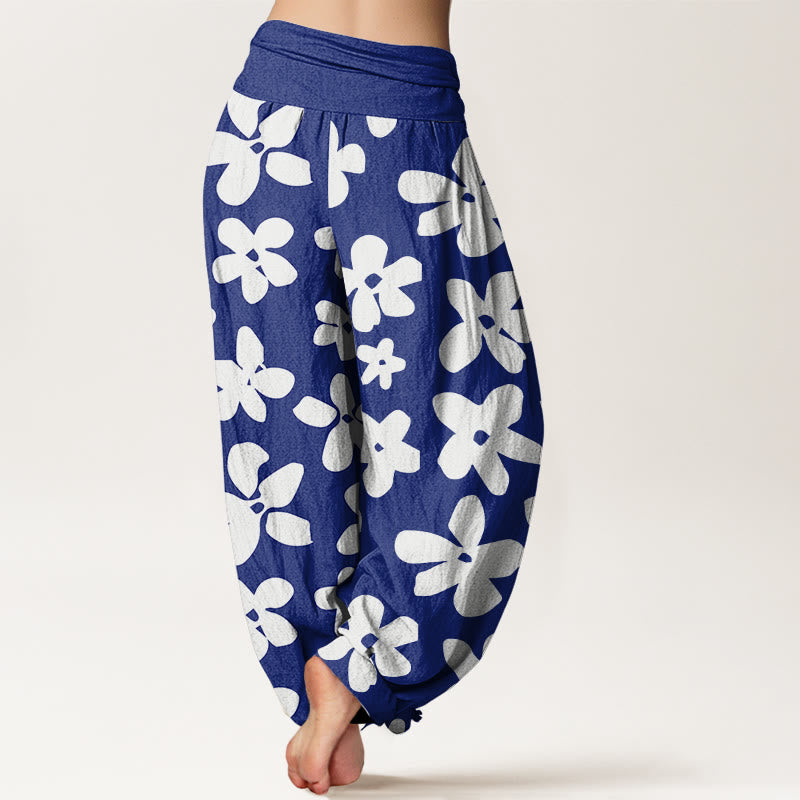 Pantaloni harem da donna con elastico in vita, stile bohémien, floreali, stile casual , Buddha Stones - image 7