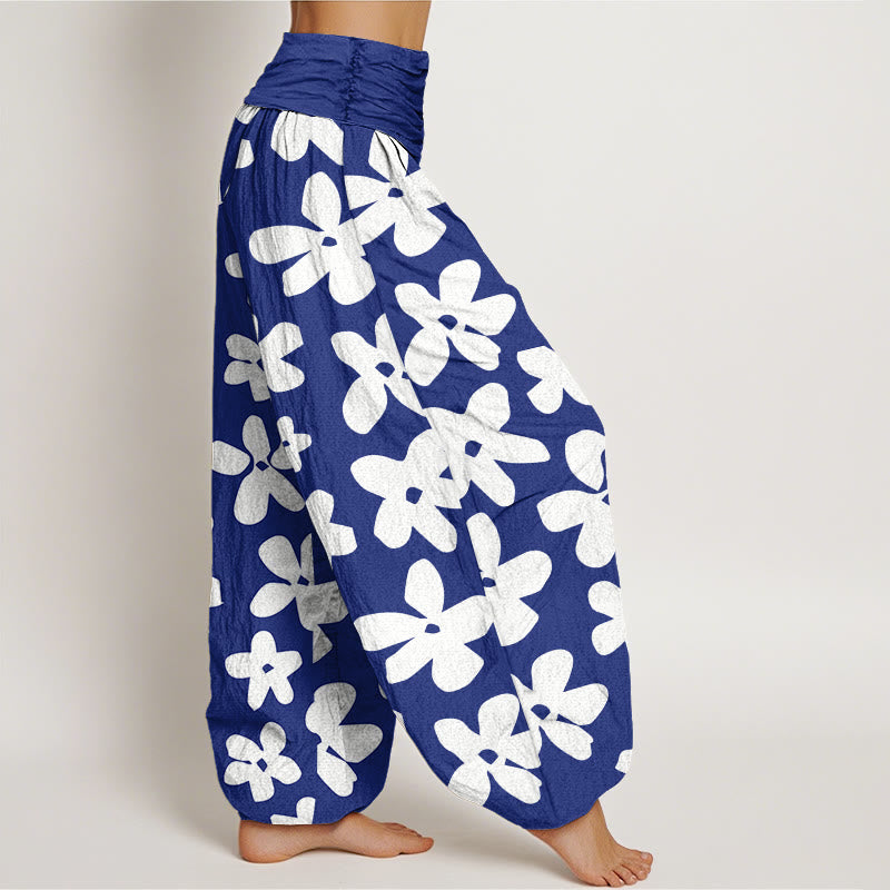 Pantaloni harem da donna con elastico in vita, stile bohémien, floreali, stile casual , Buddha Stones - image 6