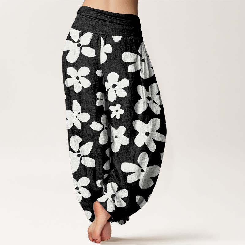 Pantaloni harem da donna con elastico in vita, stile bohémien, floreali, stile casual , Buddha Stones - image 10