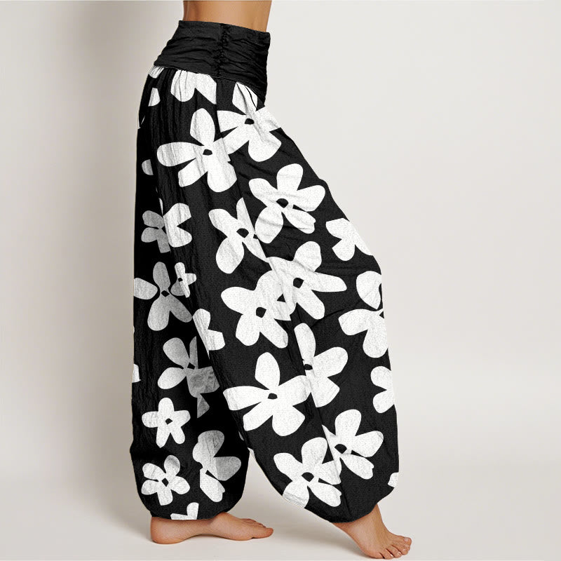 Pantaloni harem da donna con elastico in vita, stile bohémien, floreali, stile casual , Buddha Stones - image 9