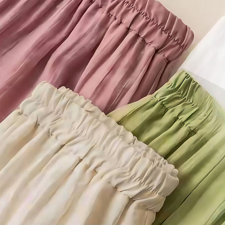 Pantaloni larghi da donna in cotone e lino con coulisse, con tasche, motivo ricamo retrò casual Buddha Stones - image 3