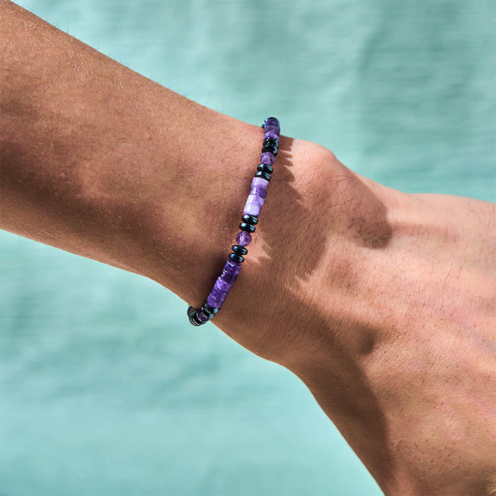 Bracciale di consapevolezza spirituale in ametista ematite Buddha Stones - image 4