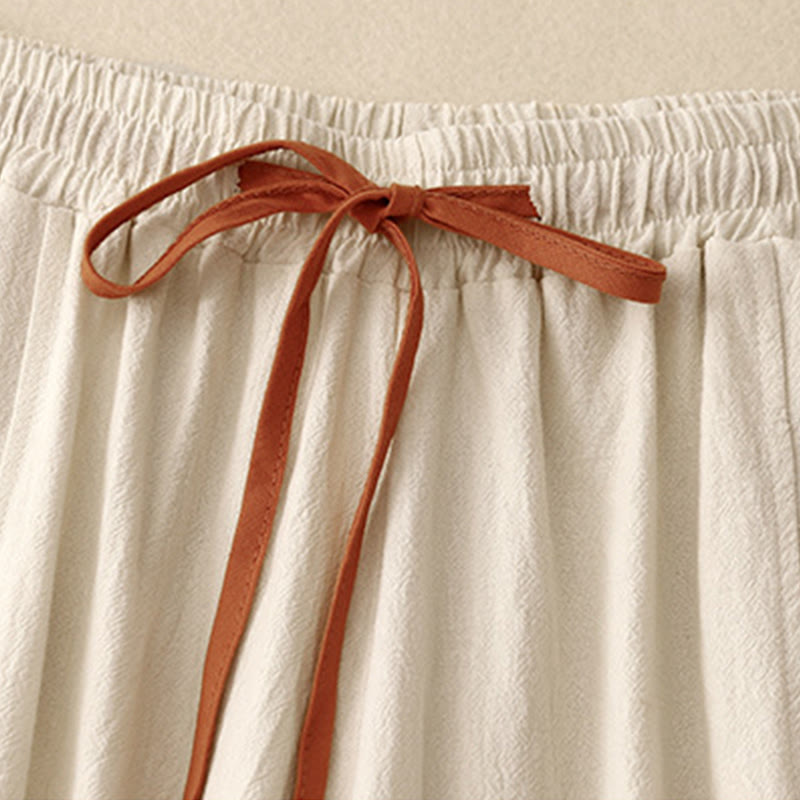 Pantaloni larghi da donna in cotone con tasche, lunghezza 7-8, modello Buddha Stones, con spacchi laterali casual - image 6