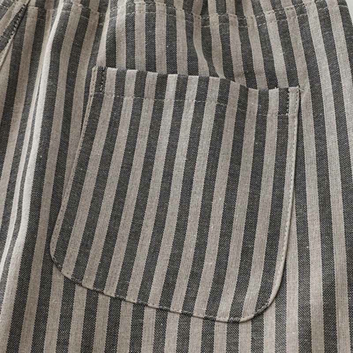 Pantaloni larghi in cotone con coulisse a righe Buddha Stones Commute da donna con tasche - image 10
