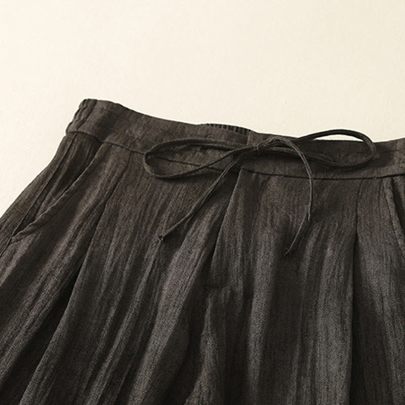 Pantaloni da donna in cotone a gamba larga con tasche, modello Buddha Stones Summer Plain Coulisse Zipper - image 13