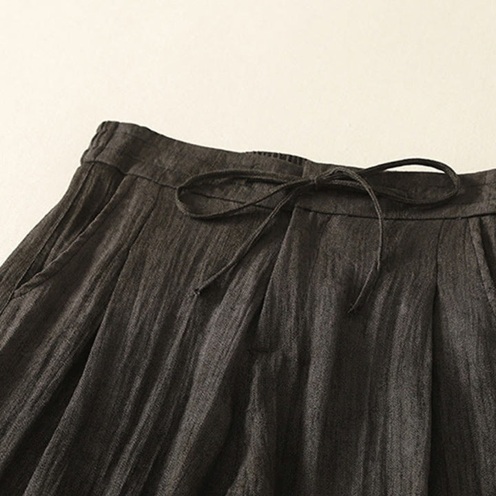Pantaloni da donna in cotone a gamba larga con tasche, modello Buddha Stones Summer Plain Coulisse Zipper - image 13