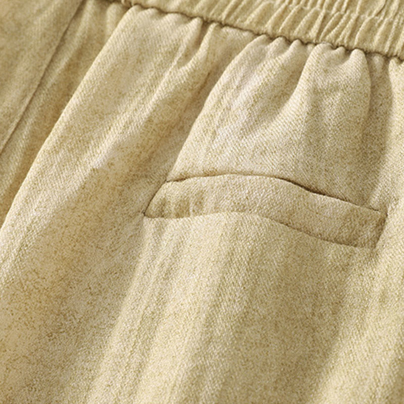 Pantaloni da donna in cotone a gamba larga con tasche, modello Buddha Stones Summer Plain Coulisse Zipper - image 6