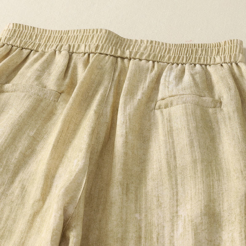 Pantaloni da donna in cotone a gamba larga con tasche, modello Buddha Stones Summer Plain Coulisse Zipper - image 5