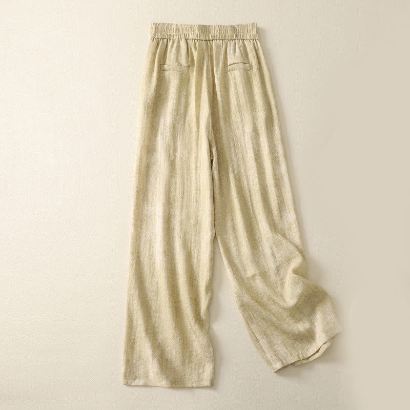Pantaloni da donna in cotone a gamba larga con tasche, modello Buddha Stones Summer Plain Coulisse Zipper - image 2