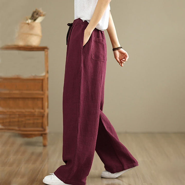 Pantaloni harem da donna in cotone con coulisse e tasche, modello Buddha Stones Commute, stile retrò, tinta unita - image 22