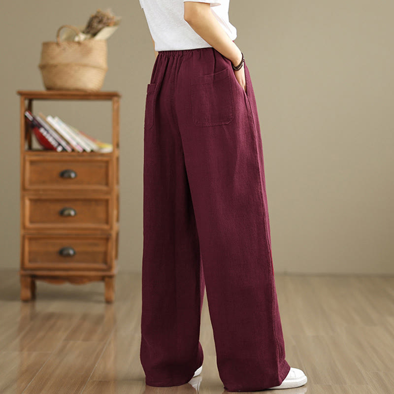 Pantaloni harem da donna in cotone con coulisse e tasche, modello Buddha Stones Commute, stile retrò, tinta unita - image 20