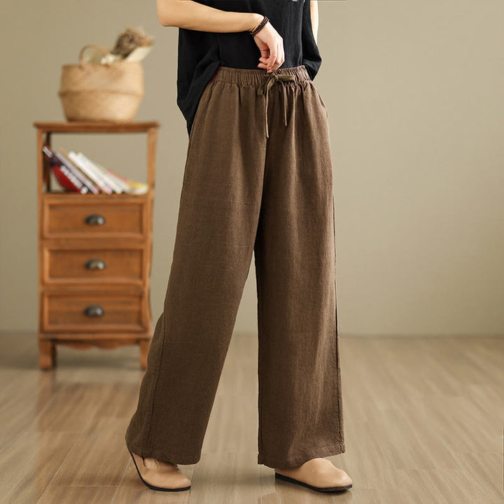 Pantaloni harem da donna in cotone con coulisse e tasche, modello Buddha Stones Commute, stile retrò, tinta unita - Siena - US8-10, UK/AU12-14, EU40-42 (2XL) - image 14