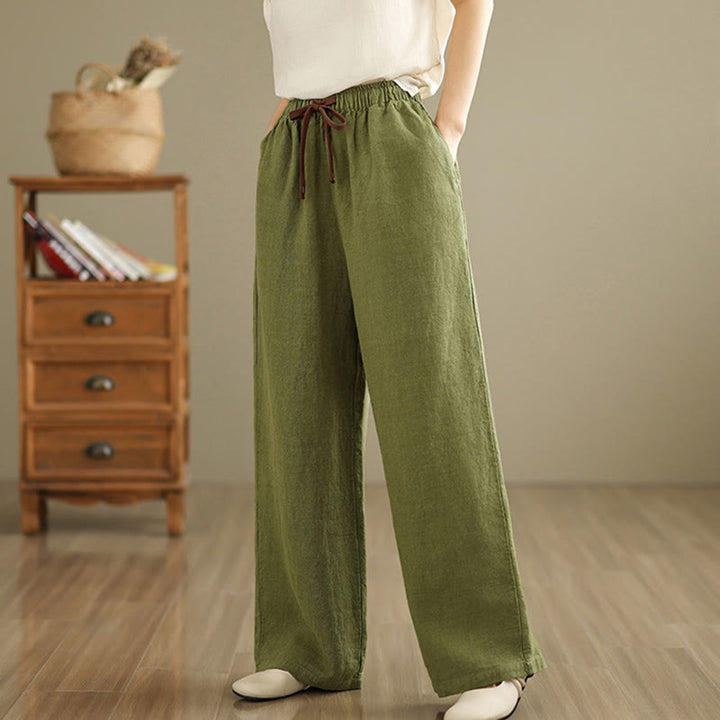 Pantaloni harem da donna in cotone con coulisse e tasche, modello Buddha Stones Commute, stile retrò, tinta unita - image 3