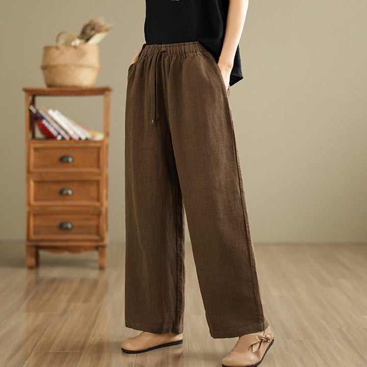 Pantaloni harem da donna in cotone con coulisse e tasche, modello Buddha Stones Commute, stile retrò, tinta unita - image 15