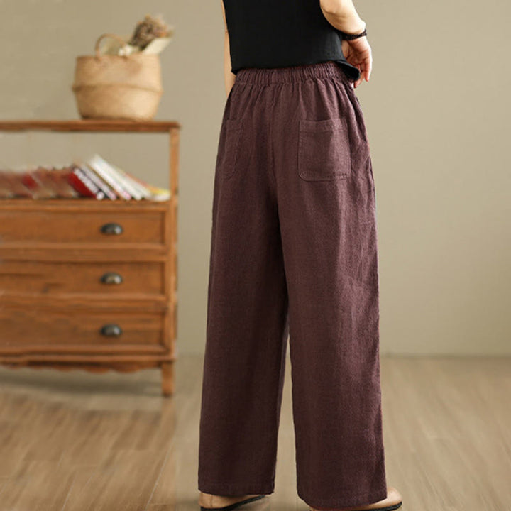 Pantaloni harem da donna in cotone con coulisse e tasche, modello Buddha Stones Commute, stile retrò, tinta unita - image 9