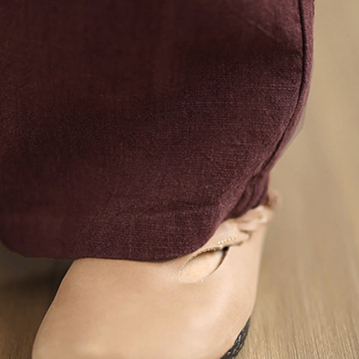 Pantaloni harem da donna in cotone con coulisse e tasche, modello Buddha Stones Commute, stile retrò, tinta unita - image 13