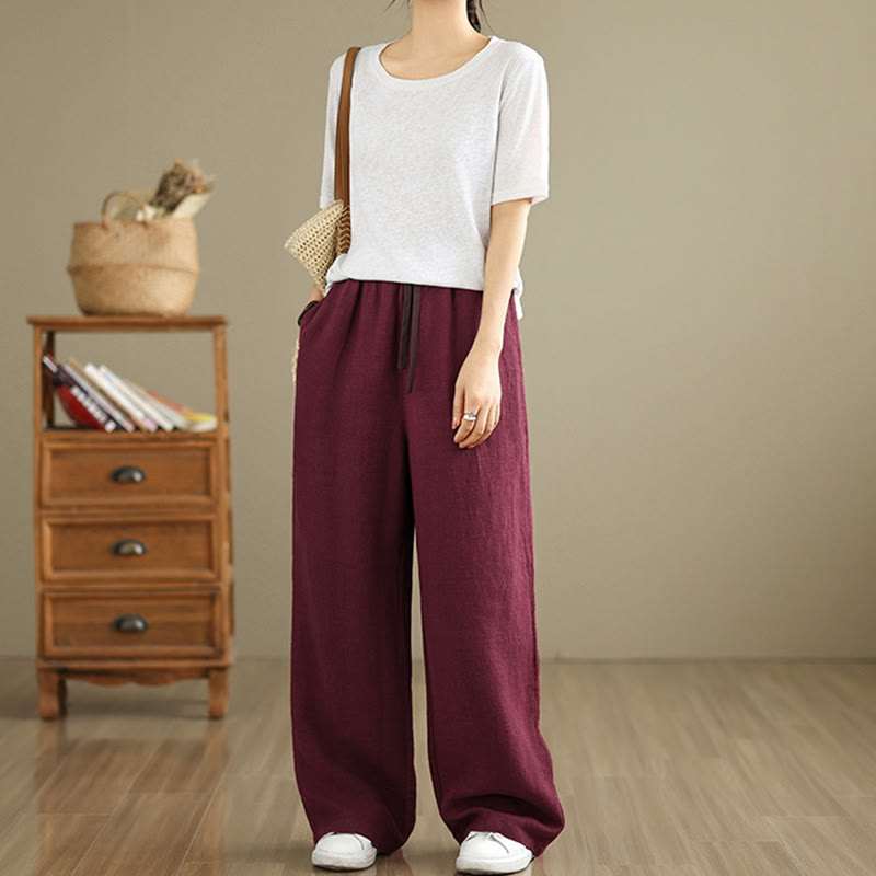 Pantaloni harem da donna in cotone con coulisse e tasche, modello Buddha Stones Commute, stile retrò, tinta unita - image 24