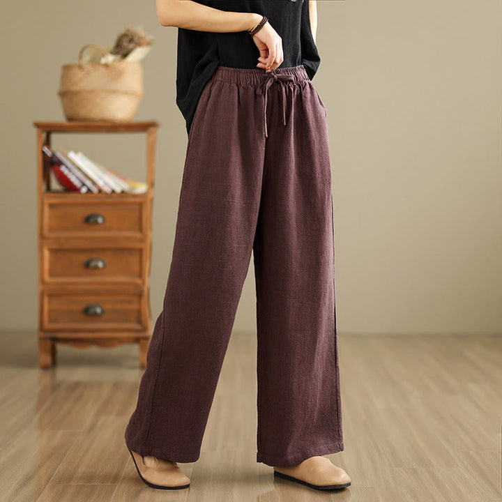 Pantaloni harem da donna in cotone con coulisse e tasche, modello Buddha Stones Commute, stile retrò, tinta unita - image 9