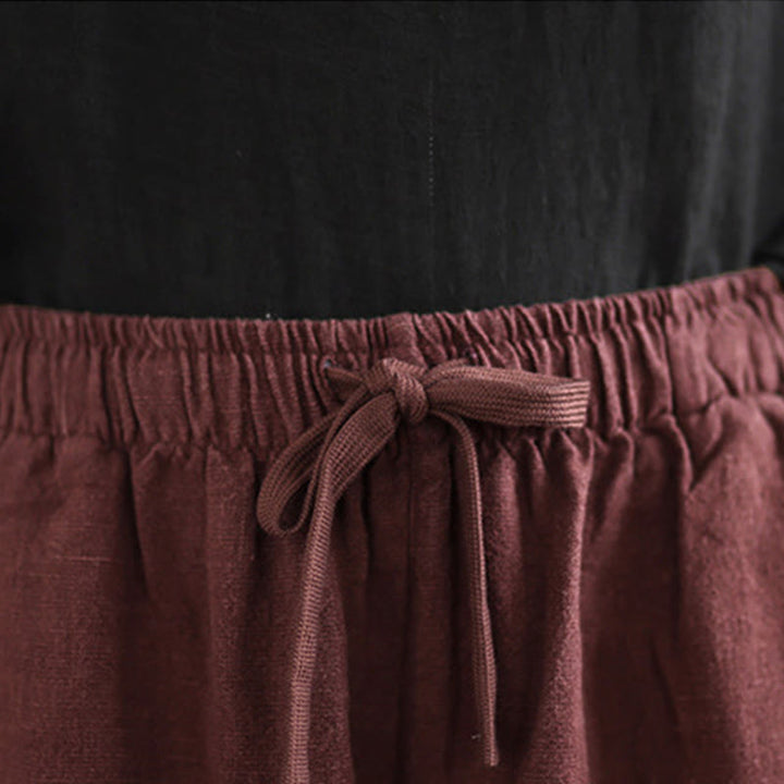 Pantaloni harem da donna in cotone con coulisse e tasche, modello Buddha Stones Commute, stile retrò, tinta unita - image 11