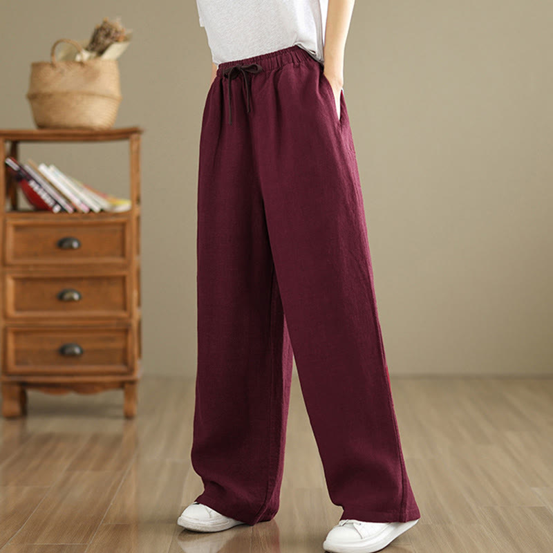 Pantaloni harem da donna in cotone con coulisse e tasche, modello Buddha Stones Commute, stile retrò, tinta unita - image 22