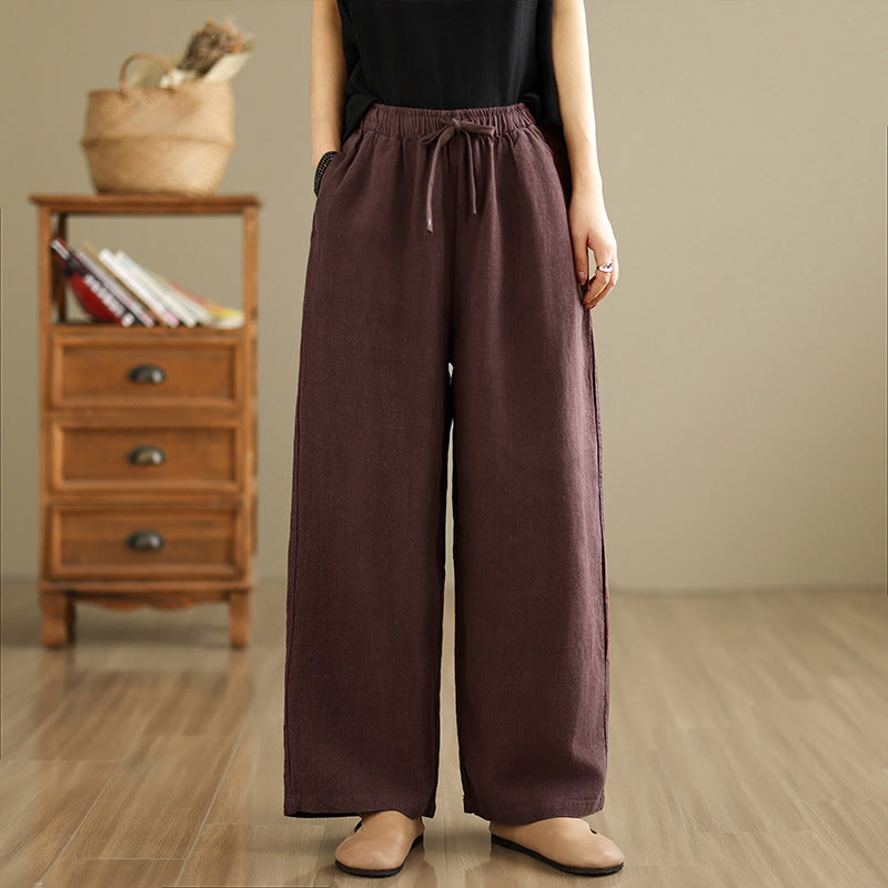 Pantaloni harem da donna in cotone con coulisse e tasche, modello Buddha Stones Commute, stile retrò, tinta unita - Marrone - US8-10, UK/AU12-14, EU40-42 (2XL) - image 6