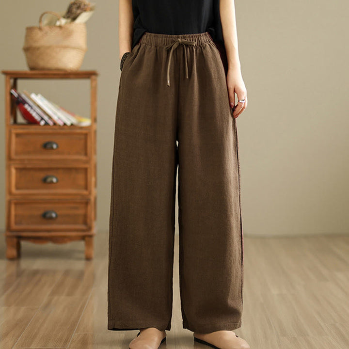 Pantaloni harem da donna in cotone con coulisse e tasche, modello Buddha Stones Commute, stile retrò, tinta unita - image 16