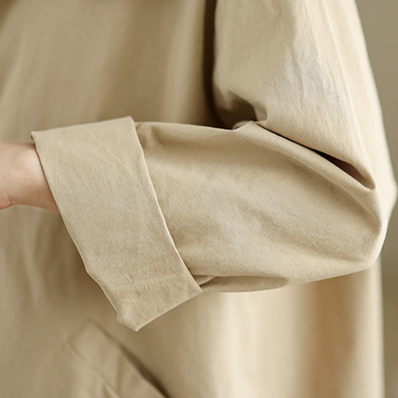 Giacca da donna in cotone e lino con maniche lunghe, modello Buddha Stones Spring, bottoni semplici e tasche - image 7