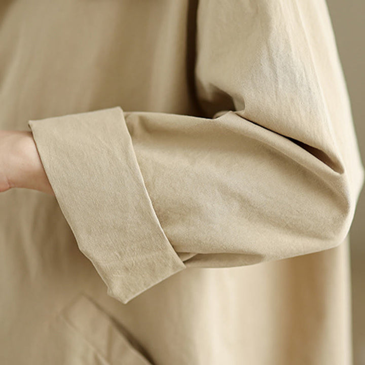 Giacca da donna in cotone e lino con maniche lunghe, modello Buddha Stones Spring, bottoni semplici e tasche - image 7