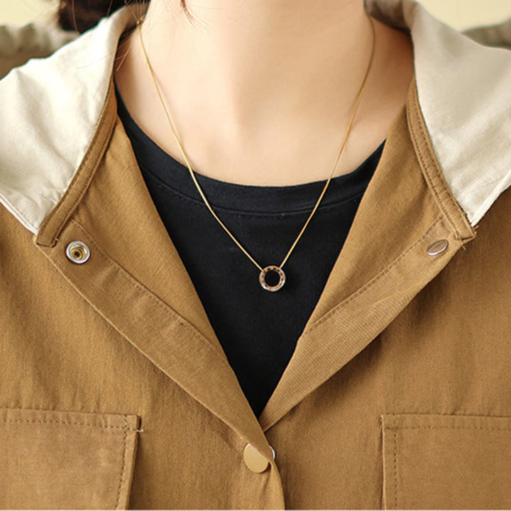 Giacca da donna in cotone e lino con tasche e cappuccio con coulisse Buddha Stones Casual Commute - image 12