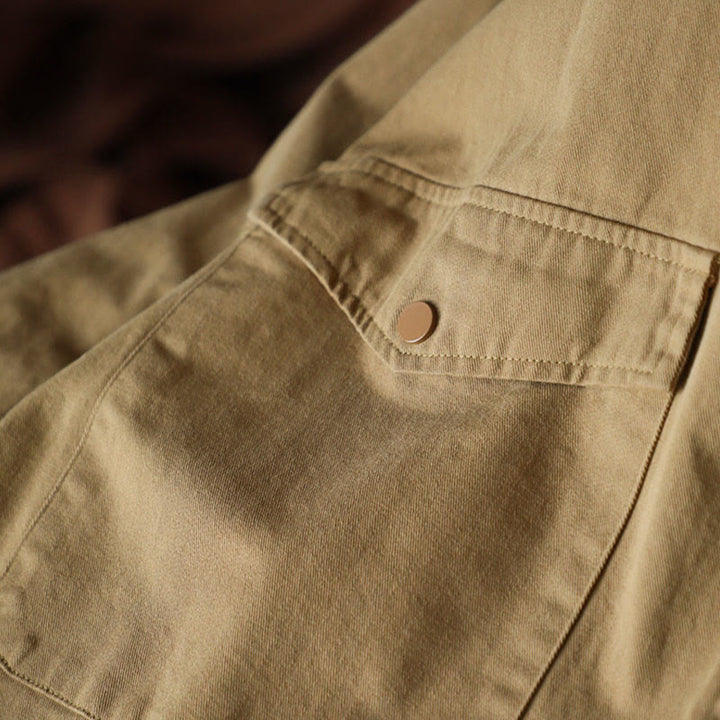 Giacca da donna in cotone con risvolto, casual, vintage, in tinta unita, con Buddha Stones - image 6