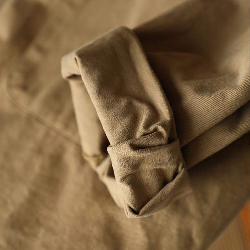 Giacca da donna in cotone con risvolto, casual, vintage, in tinta unita, con Buddha Stones - image 8