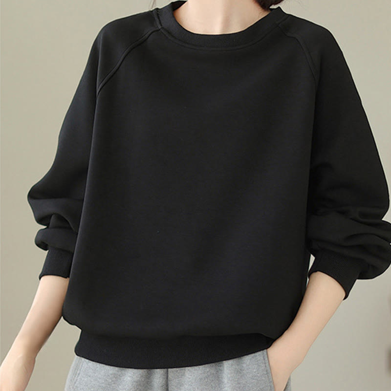 Felpa da donna in cotone con scollo rotondo e stampa Buddha Stones Fall Plain  - image 12