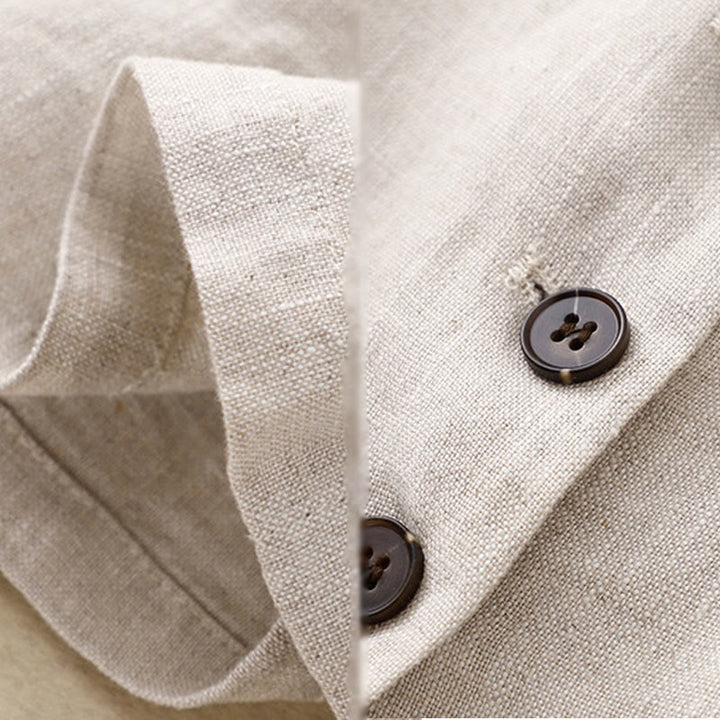 Giacca da donna in lino e cotone con risvolto, stile retrò Buddha Stones Commute, con tasche - image 9